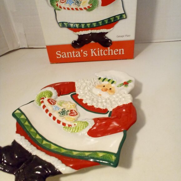 Fritz And Floyd Santa's Kitchen Canape Plate Christmas Cookies Holiday - Picture 7 of 13